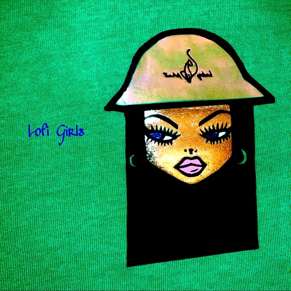 Lofi Girls Cyber Holographic Premium Vinyl Custom Design Shirt - Picture 2 of 6
